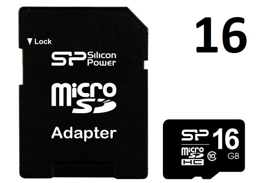 Карта памяти microSD 16Gb 10 class + переходник.  Купить  в интернет-магазине.По низкой цене.