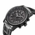 Недорогие часы Megir Aviator Chronometer (черный корпус, черный циферблат, черный ремешок).Купить в интернет-магазине.